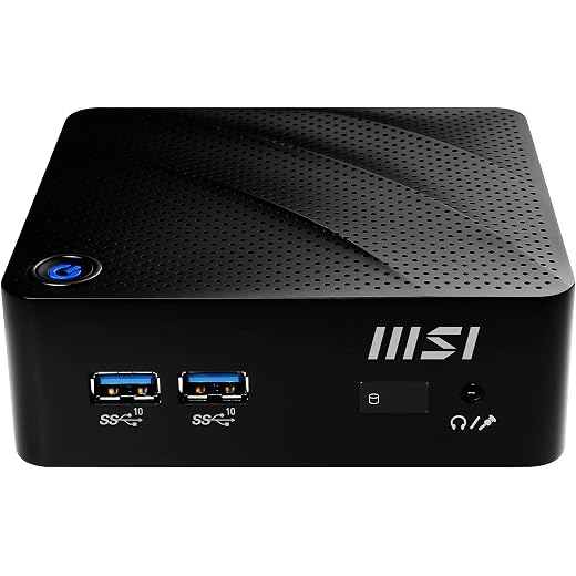 MSI Cubi N Mini PC, Intel Celeron N4500, 4GB Memory, 128GB SSD, Dual Display, Silent, Windows 11 PRO (JSL-035US) (Renewed)