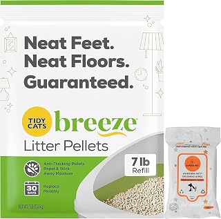 Cat Breeze Cat Litter Pellets, Refill 7 Pounds with Aurora Pet Wipes