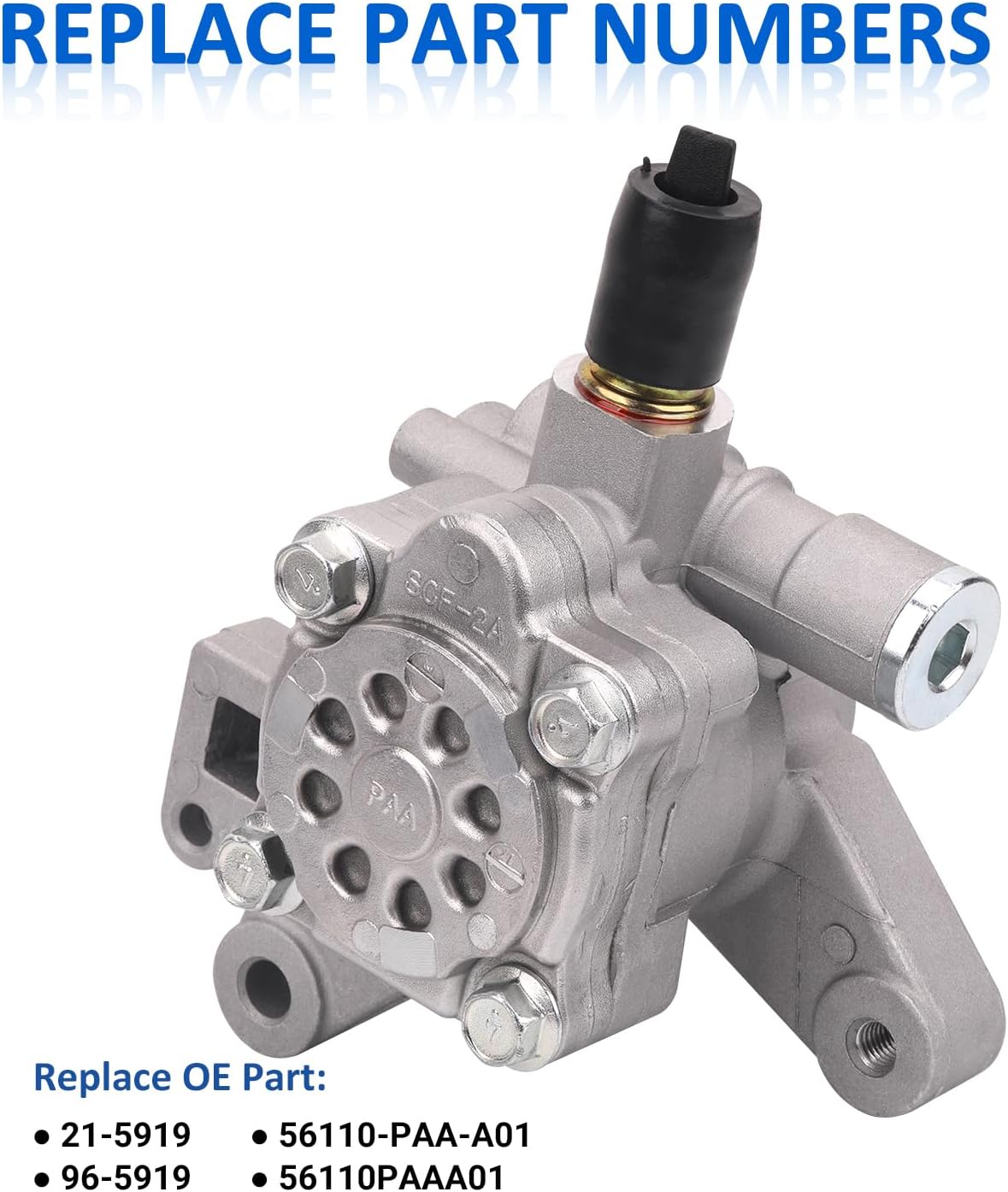 21-5919 Power Steering Pump Compatible with 1998 1999 2000 2001 2002 Honda Accord 2.3L, Power Assist Pump Replace part 96-5919, 56110-PAA-A01