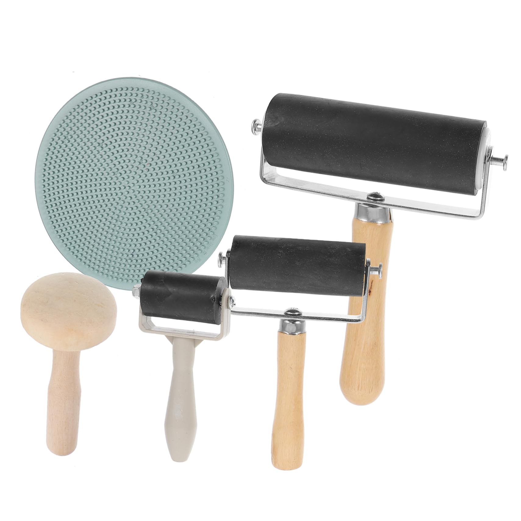 ERINGOGO 5pcs Rollers for Crafting Printmaking Tools Ink and Glue Applicators Art Supplies Easy to Clean Multi-use