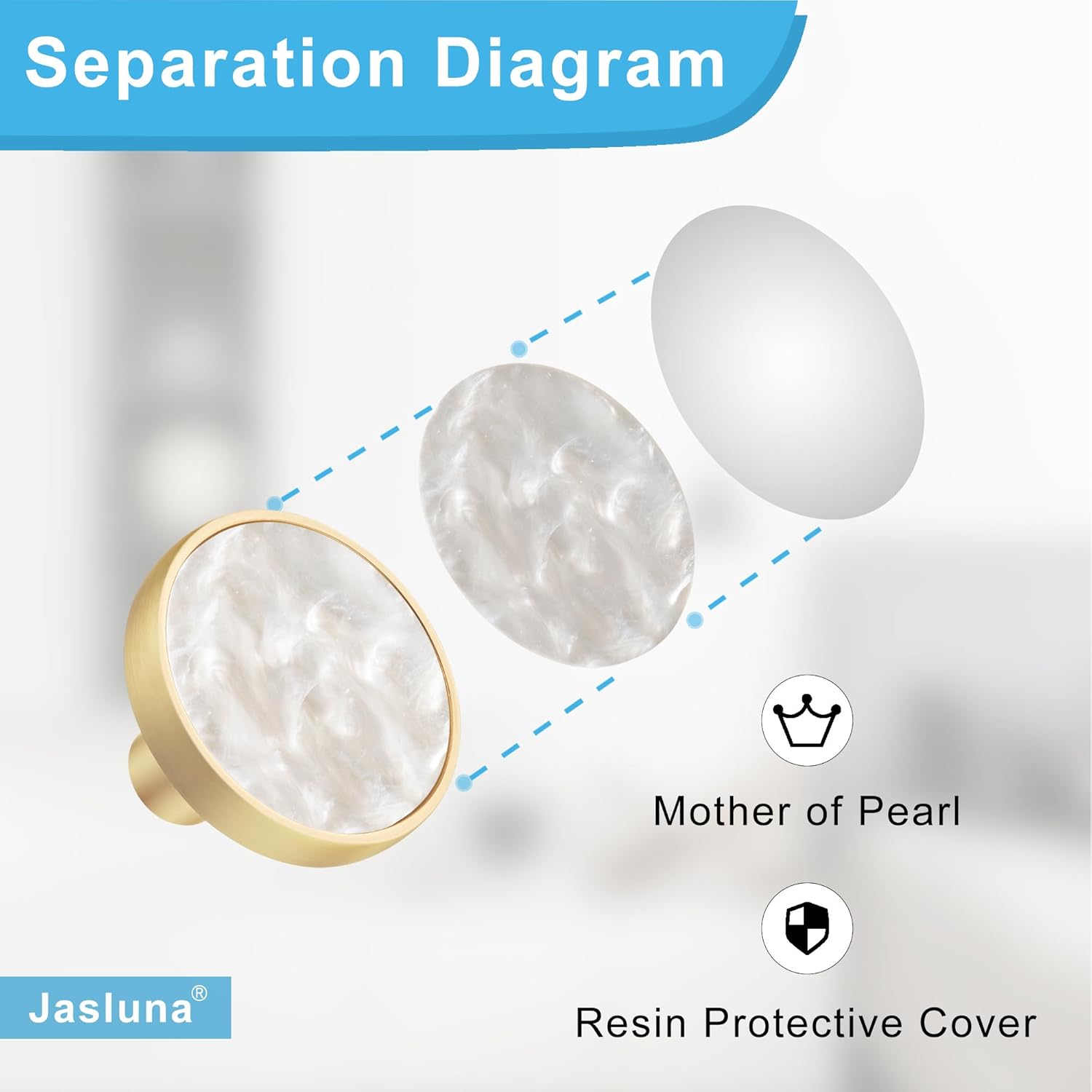 12 Pack Round Gold Cabinet Drawer Knobs,1.25" Decorative Pearl Drawer Pulls,Brushed Brass Furniture Hardware for Kitchen,Bathroom,Closet,Cupboard Door - Image 3