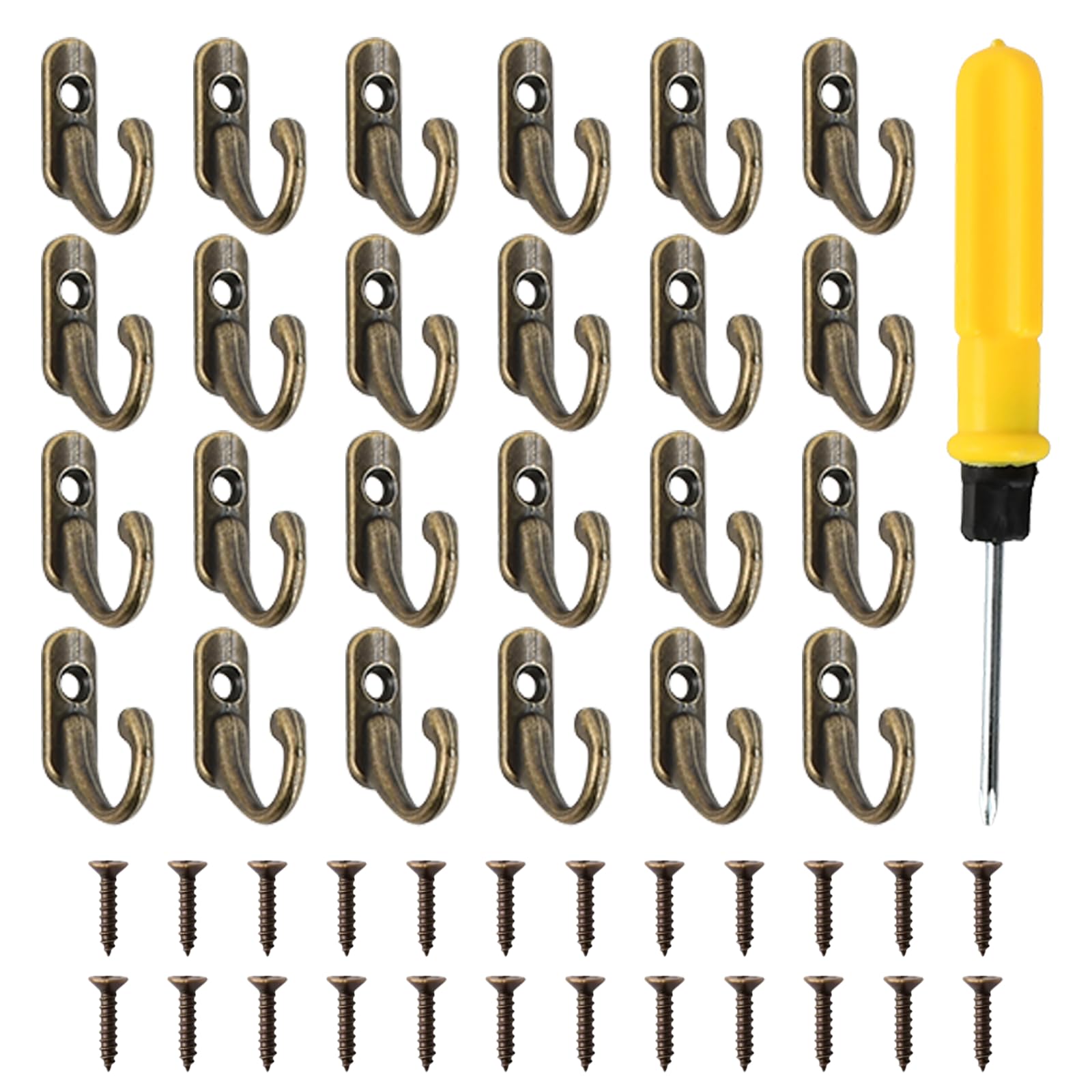10 Ganci Da Parete Vintage In Lega Di Zinco - Piccoli Appendini Per Chiavi, Cappelli, Asciugamani - Nero 24x17 Mm Con Viti