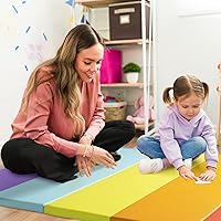 Vista 6 de Kangaroo Hoppers Gymnastics Tumbling Mats for Kids, Foldable Gym Mat with Carrying Handles for Home Activity Play