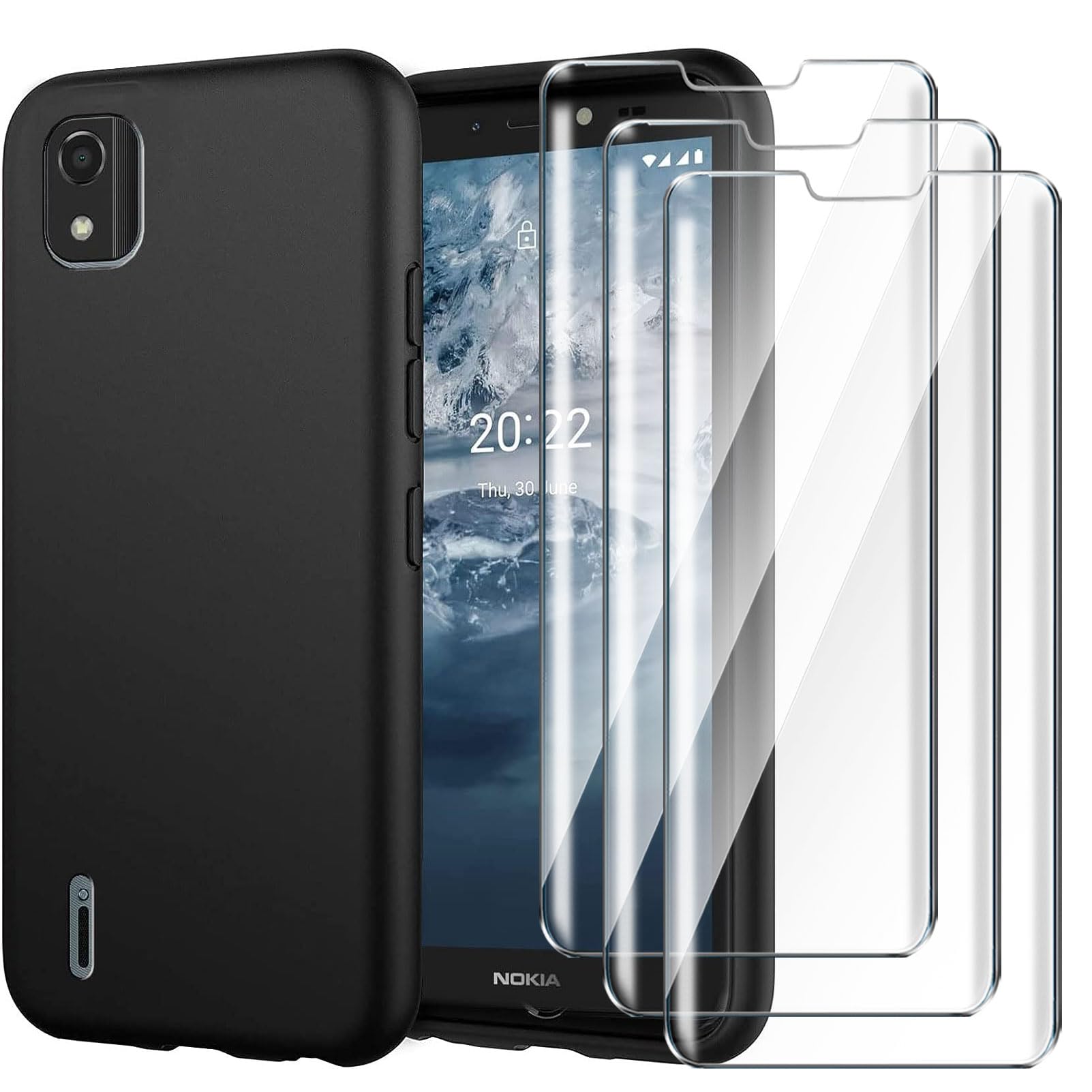 Custodia Per Nokia C2 2nd Edition (2022) | Cover Trasparente Con Motivo Floreale Viola | Morbida TPU Antiurto | Sottile E Leggera