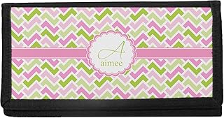 Pink & Green Geometric Canvas Checkbook Cover (Personalized)