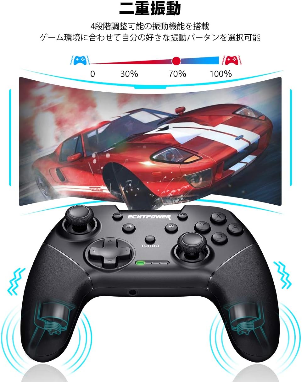 Amazon Co Jp Switch コントローラー Pro 21最新 Bluetooth接続 イヤホンジャック付き 6軸ジャイロセンサー 二重振動 連射 自動連射機能 音声機能サポート ペアリング簡単 有線 無線両用 ワイヤレス 急速充電 長持ち Echtpower ゲーム
