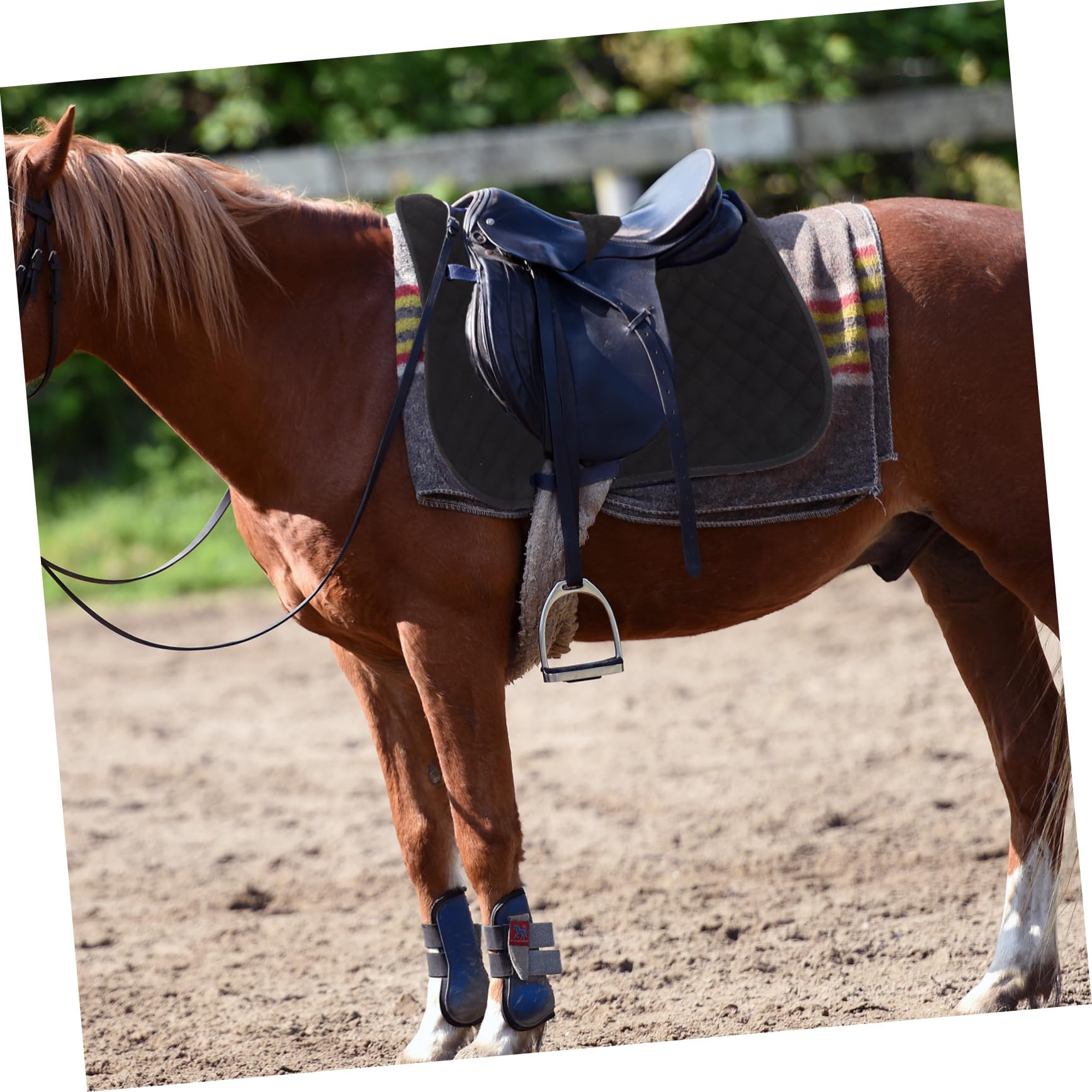 Yardwe Manta para Silla de Montar de Caballo Reutilizable y Cómoda con Acolchado Eva y Algodón, Adecuado para Paseos a Caballo