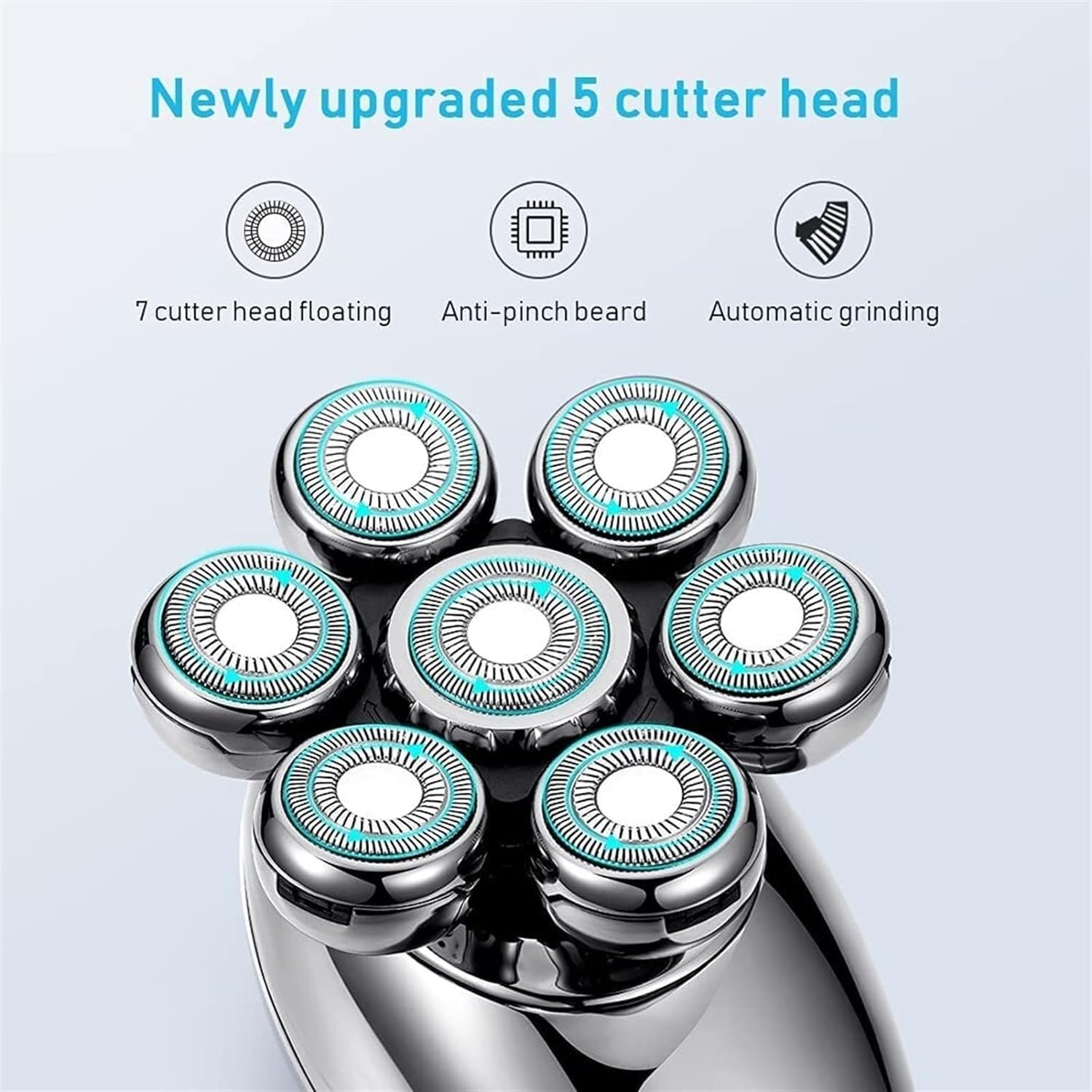 Rasoio elettrico per gli uomini, 5 in 1 Rasoio elettrico per gli uomini 7D Floating Cutter Head USB Ricaricabile Rotary Shaver Smart Multifunzionale Grooming Kit