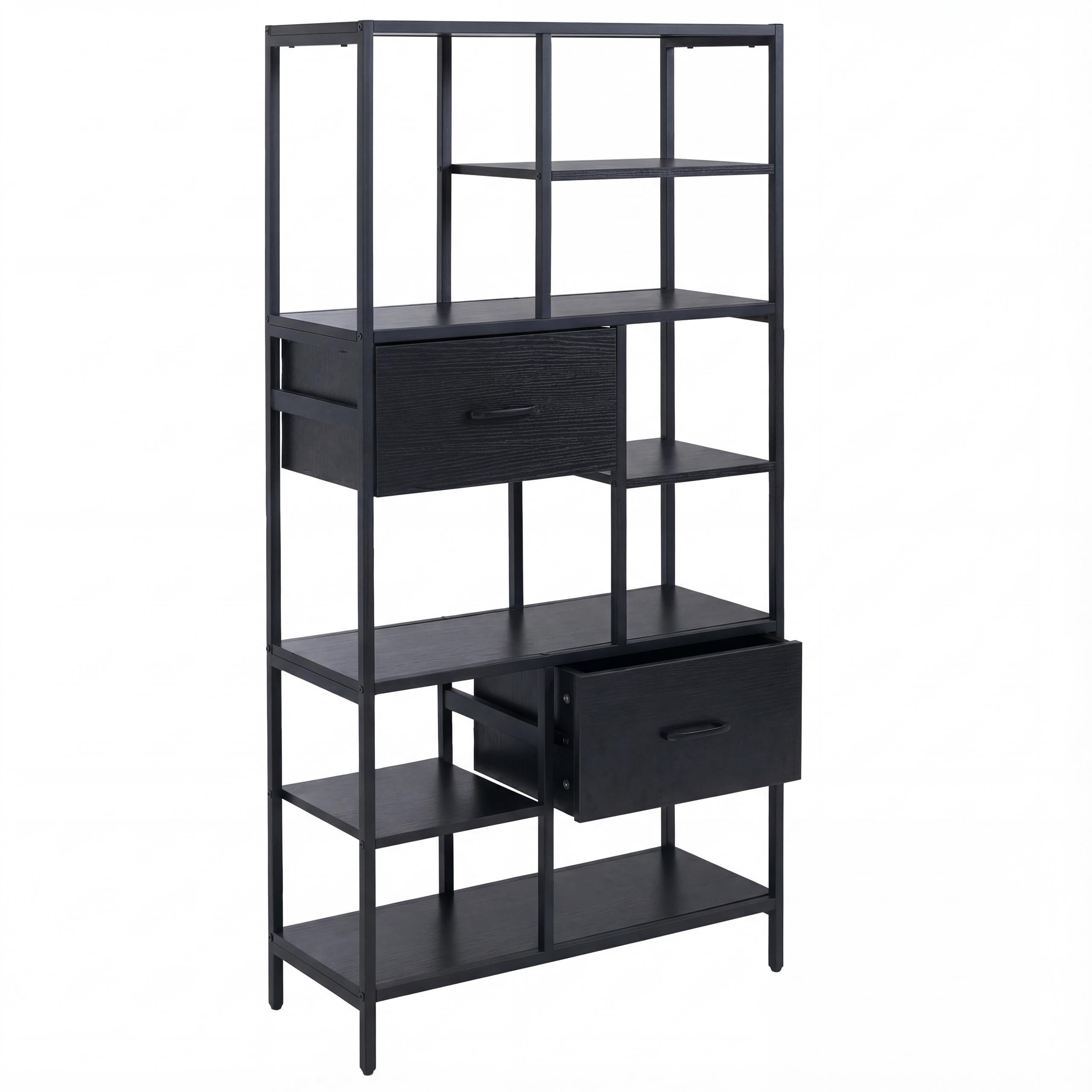 Mendler Regał HWC-P11 150 x 81 x 33 cm MDF - czarny