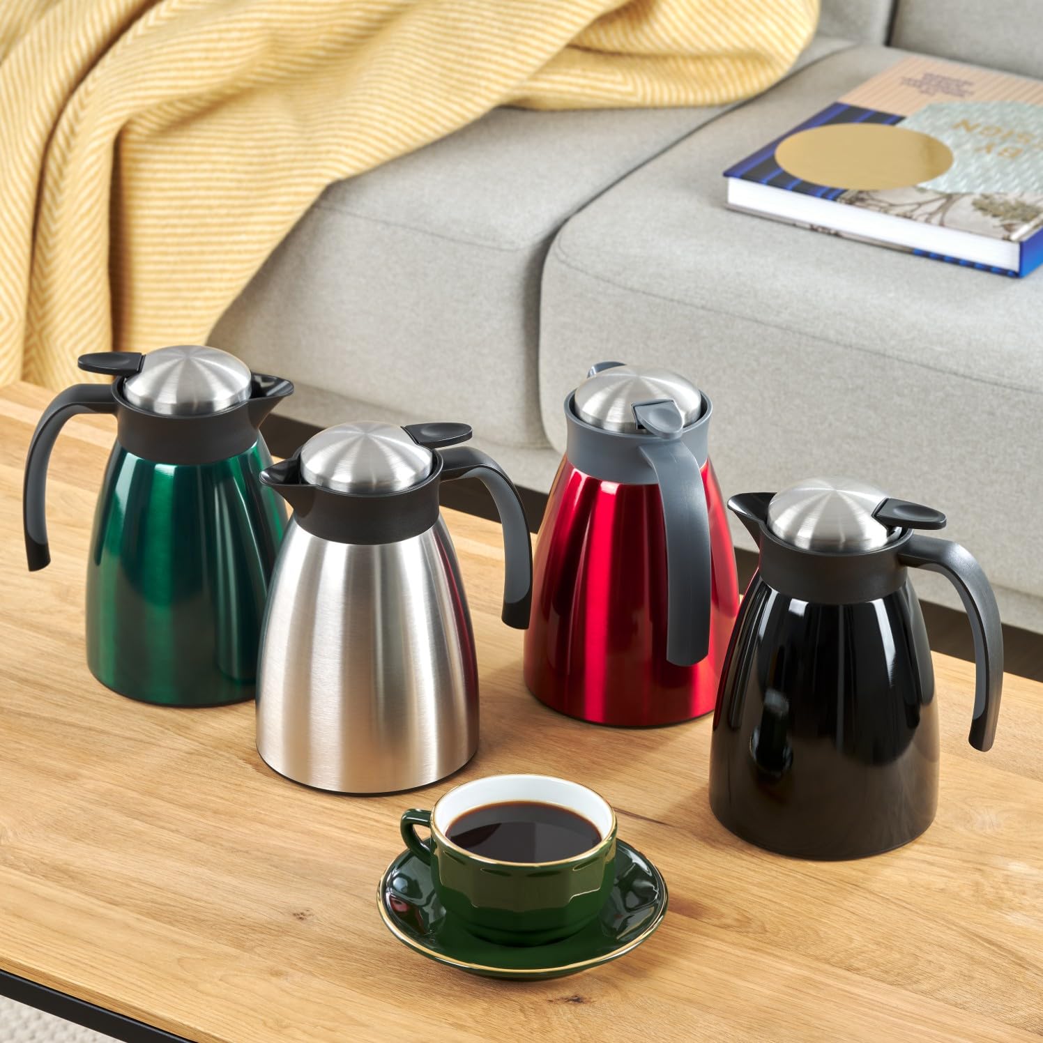 Blumtal caraffa Termica 1 litro - Thermos Acqua Calda Senza BPA con Sistema di Chiusura Quick Tip - caraffa Termica caffè e tè a Prova di perdite per Un Isolamento di Lunga Durata - Thermos 1l acciao