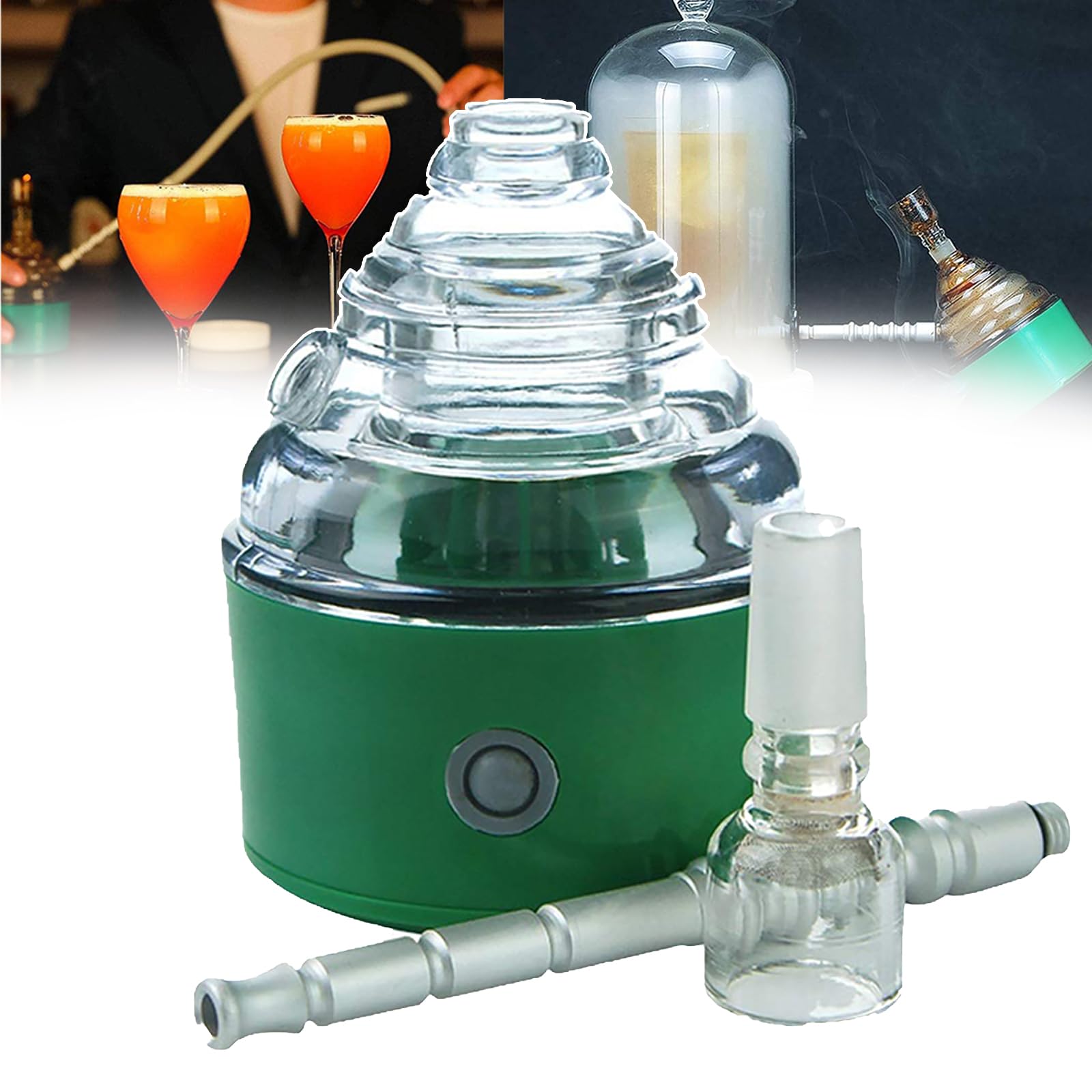 Fumoir à cocktail portable vert de 7,5 cm pour aliments