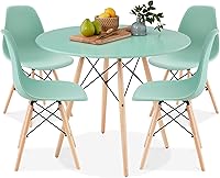 Vista 9 de Best Choice Products Juego de 5 piezas para comedor, juego compacto de mesa y sillas de estilo moderno de mediados de siglo para el hogar