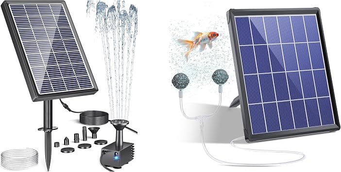 Biling Solar Water Fountain for Bird Bath & Solar Pond Aerator with Battery Backup