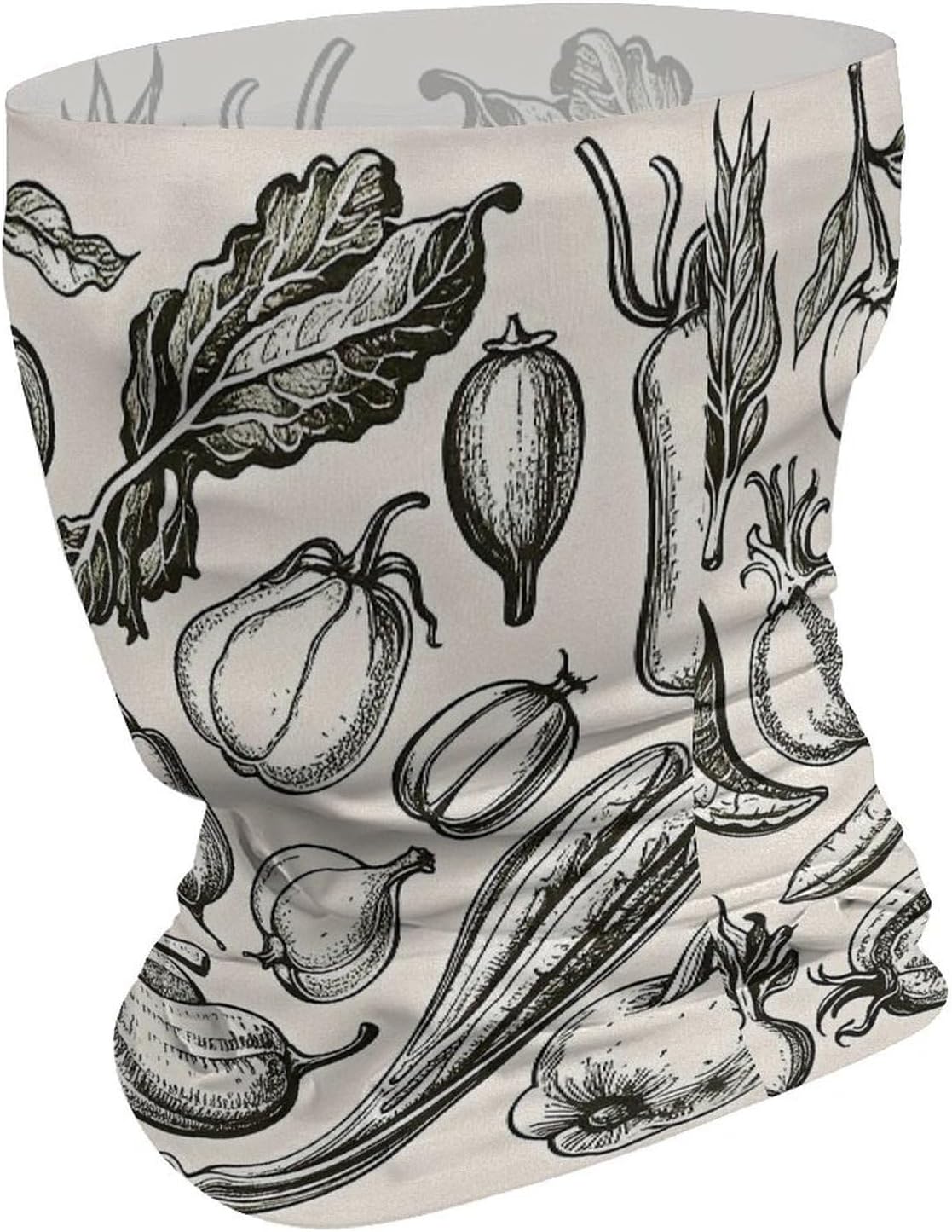 Hand Drawn Vegetables Neck Gaiter Bandana Windproof Breathable Face Mask Cover Face Cover Cold Weather Gator Scarf Winter Neck Warmer Gaiter Half Balaclava Scarf Mask for Men Women