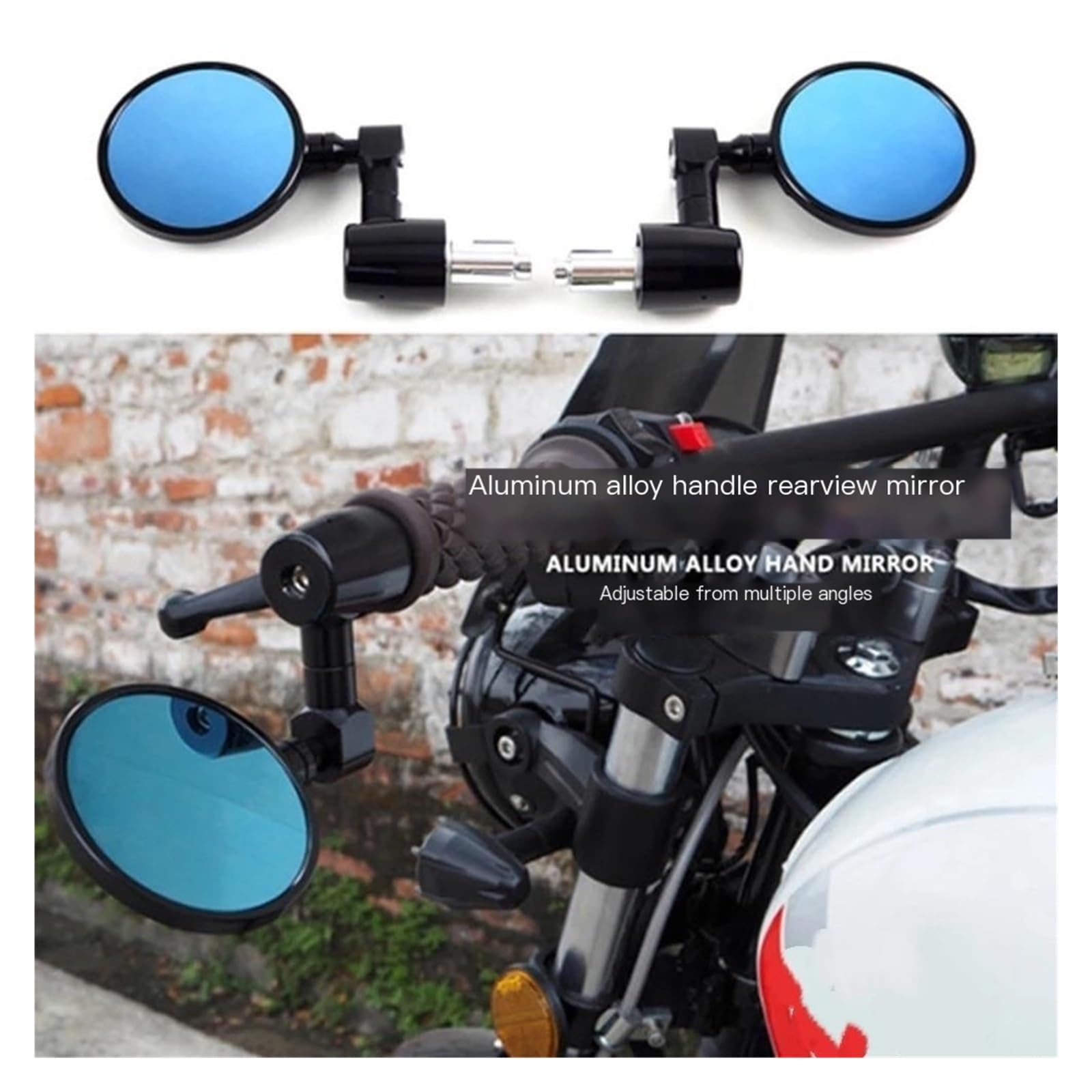Adatto Per Bmw 22MM CNC In Alluminio Per Moto Manubrio Rotondo Specchietti Retrovisori Laterali Racer Specchietti Retrovisori Moto(Golden ring)