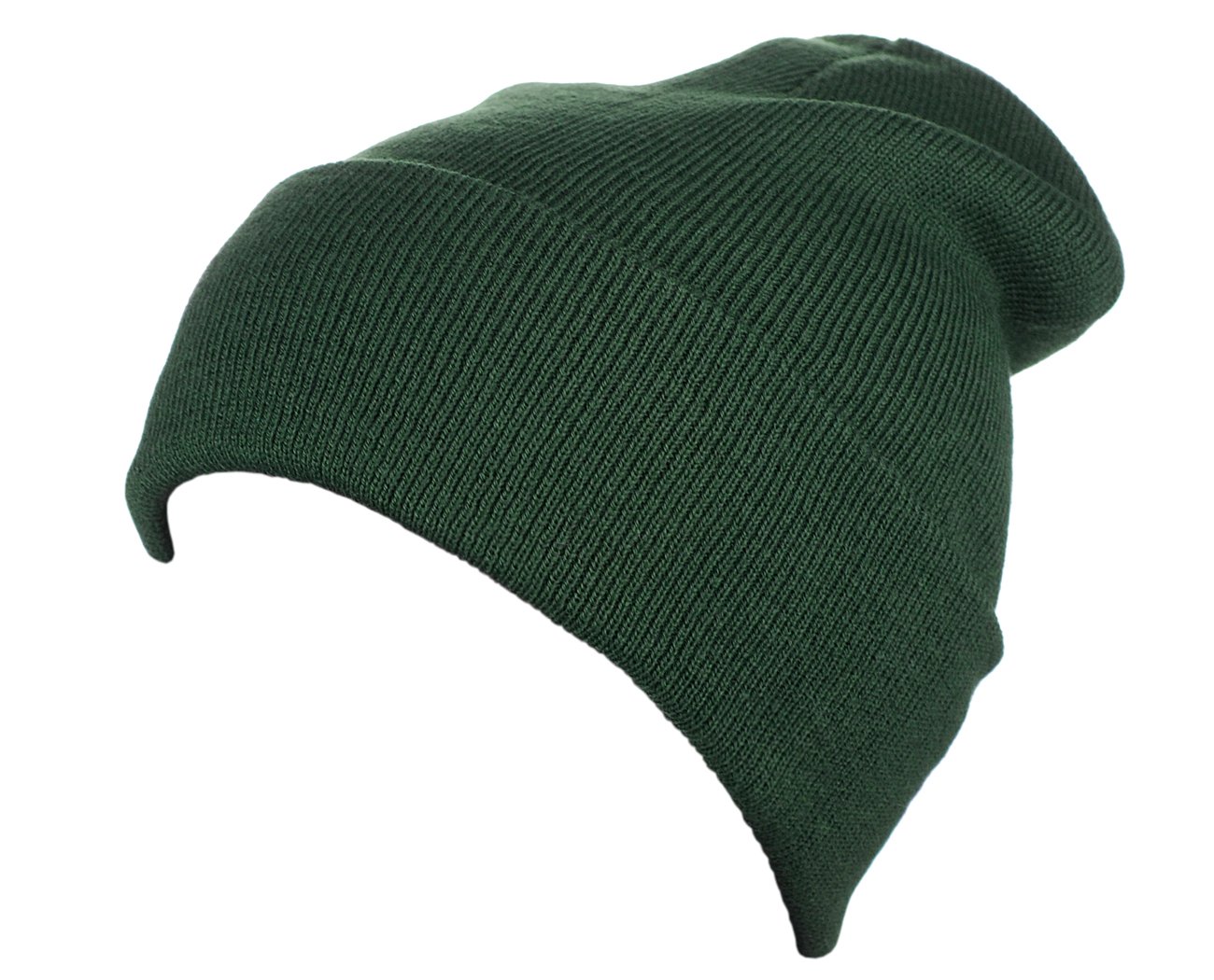 Cap911 Unisex Plain 12 inch Long Beanie - Many Colors Hunter Green