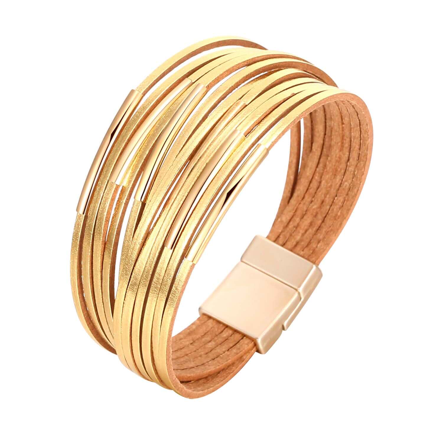 Fesciory Leather Wrap Bracelets for Women, Boho Western Stacked Jewelry Layering Leather Cuff Bracelets, Easy On and Off, Boho Western Style, Daily Wear, Gift for Women