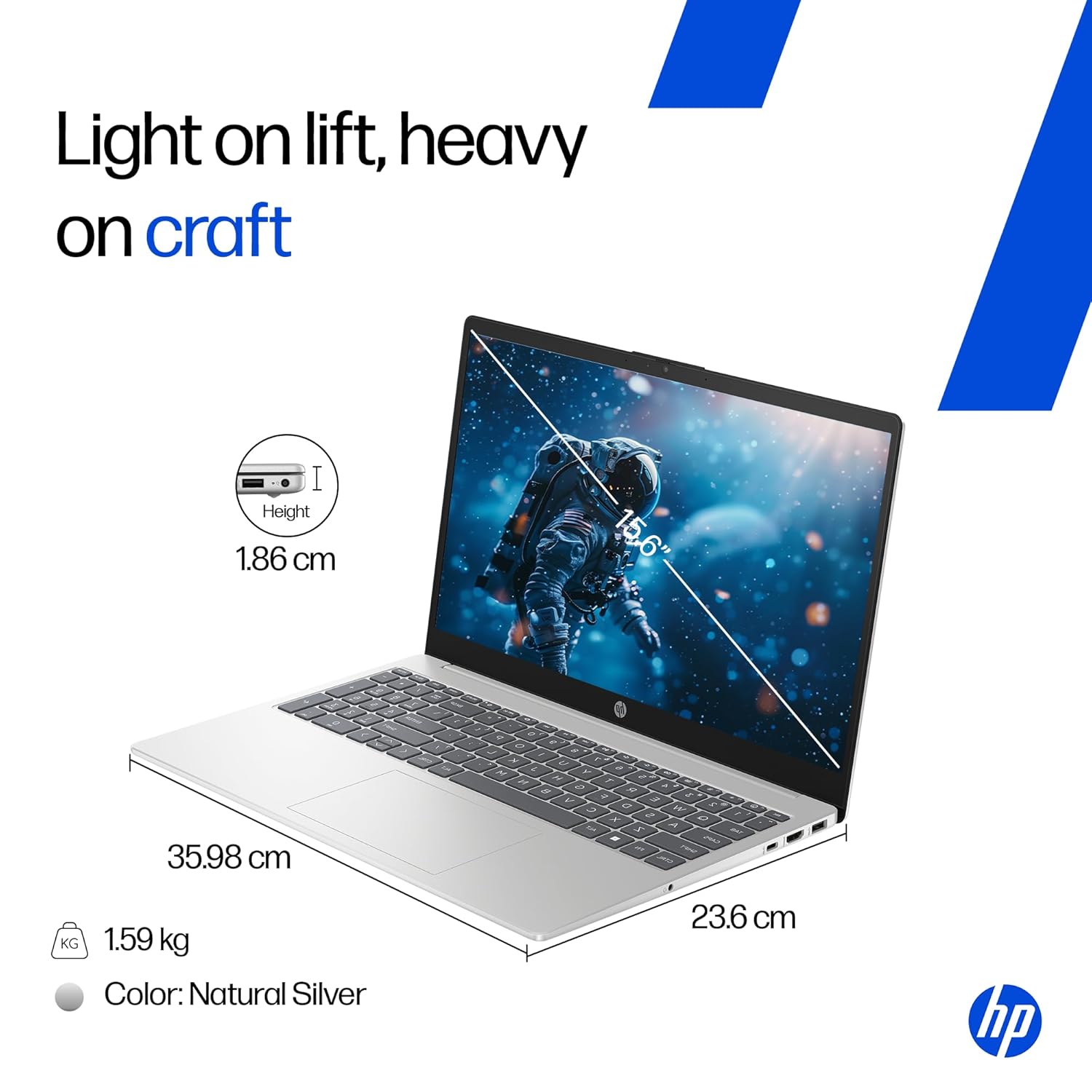 HP 15, AMD Ryzen 7 5825U (16GB DDR4, 512GB SSD) FHD, Anti-Glare, Micro-Edge,15.6''/39.6cm, Win11, M365(1yr)* Office24, Silver, 1.59kg, fc0476AU, Radeon Graphics, FHD Camera w/Shutter, Backlit Laptop 43 71Cv7GEUCoL. SL1500