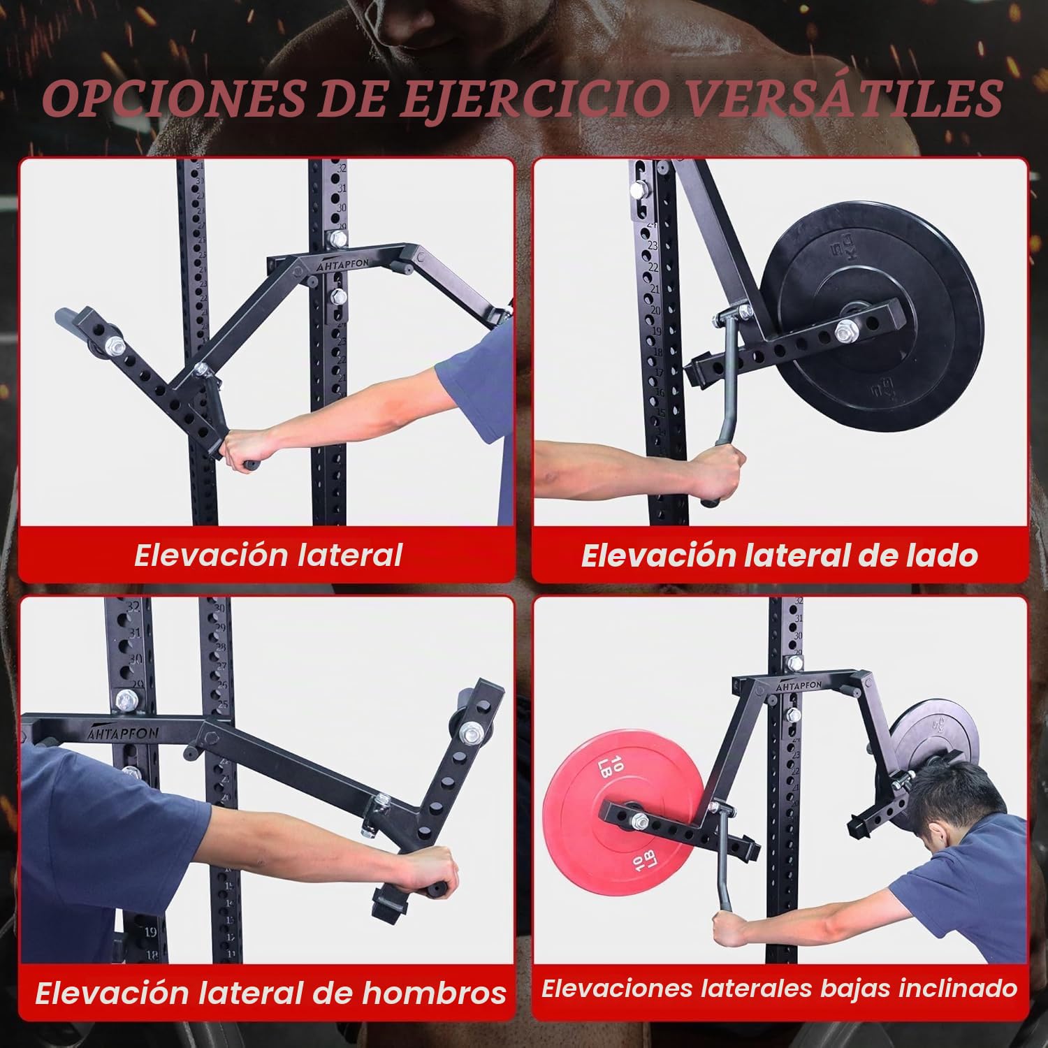 Accesorio para elevación Lateral Máquina de elevación Lateral de pie Máquinas de Press de Hombros Capacidad de Peso de 500 Libras