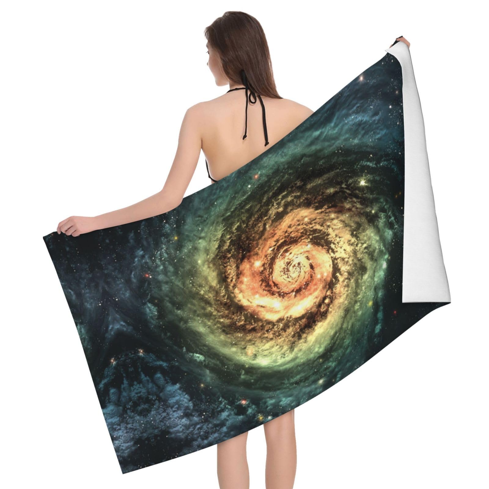 Toalla de ducha de microfibra de galaxia espiral de 80x130 cm suave para lavabo