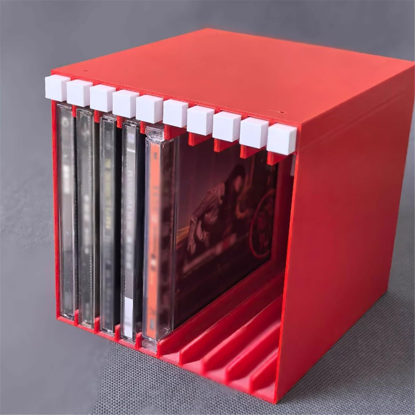 Stojak do przechowywania płyt, Wyskakujący stojak do przechowywania płyt CD z PP 5,5 x 5,6 x 5,8 cala Mieści do 10 albumów