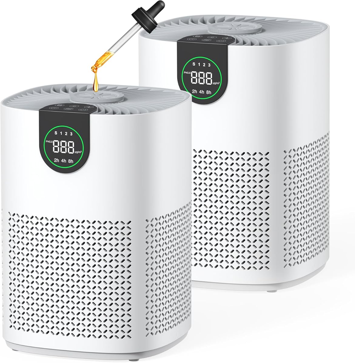 VEWIOR 2 Pack Air Purifiers for Home, Air Purifiers for Bedroom Large Room up to 1200 sq.ft with H13 HEPA Washable Filter, Aromatherapy, PM2.5 Display, Sleep Mode, Auto Mode for Dust, Smoke, Pets Hair