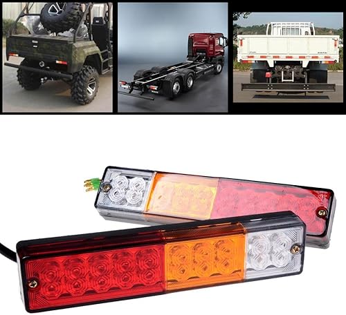 Miniatura 8 de 20 LED Camión Remolque luz trasera luz de señal de giro, Lámpara trasera de luz de stop luz de reversa, 3 W 12 V rojo-amber-blanco impermeable