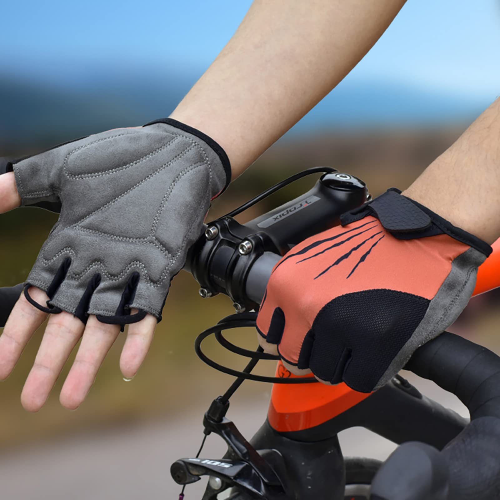 Guanti Ciclismo Guanti Bicicletta Guanti MTB Estivi Senza Dita per Il Ciclismo Sport all'Aria Aperta Corsa Viaggi Alpinismo Uomo e Donna
