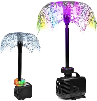15W LED Fountain Pump and 45W 792GPH LED Fountain Pump with Kit