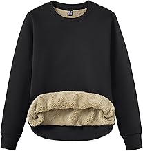 TACVASEN Pullover Women's Sweatshirt Cotton Long Sleeve Crew Neck Without Hood Winter Basic Fleece Jumper Warm Casual Top Elegant Tops Blouse