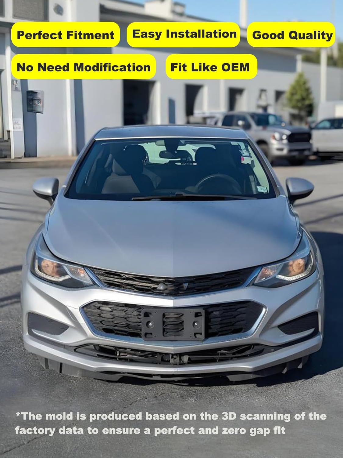 Front Bumper License Tag Plate Frame Bracket Holder Compatible with 2016 2017 2018 Chevrolet Cruze (Not Fit 2016 Chevrolet Cruze Limited) License Plate Bracket Holder Replace # 23440699 GM1068180
