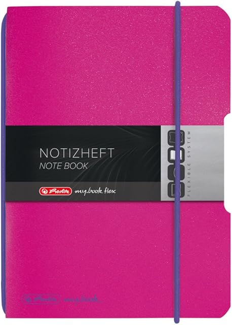herlitz notatnik flex PP, A6, 40 kartek w kratkę, różowy