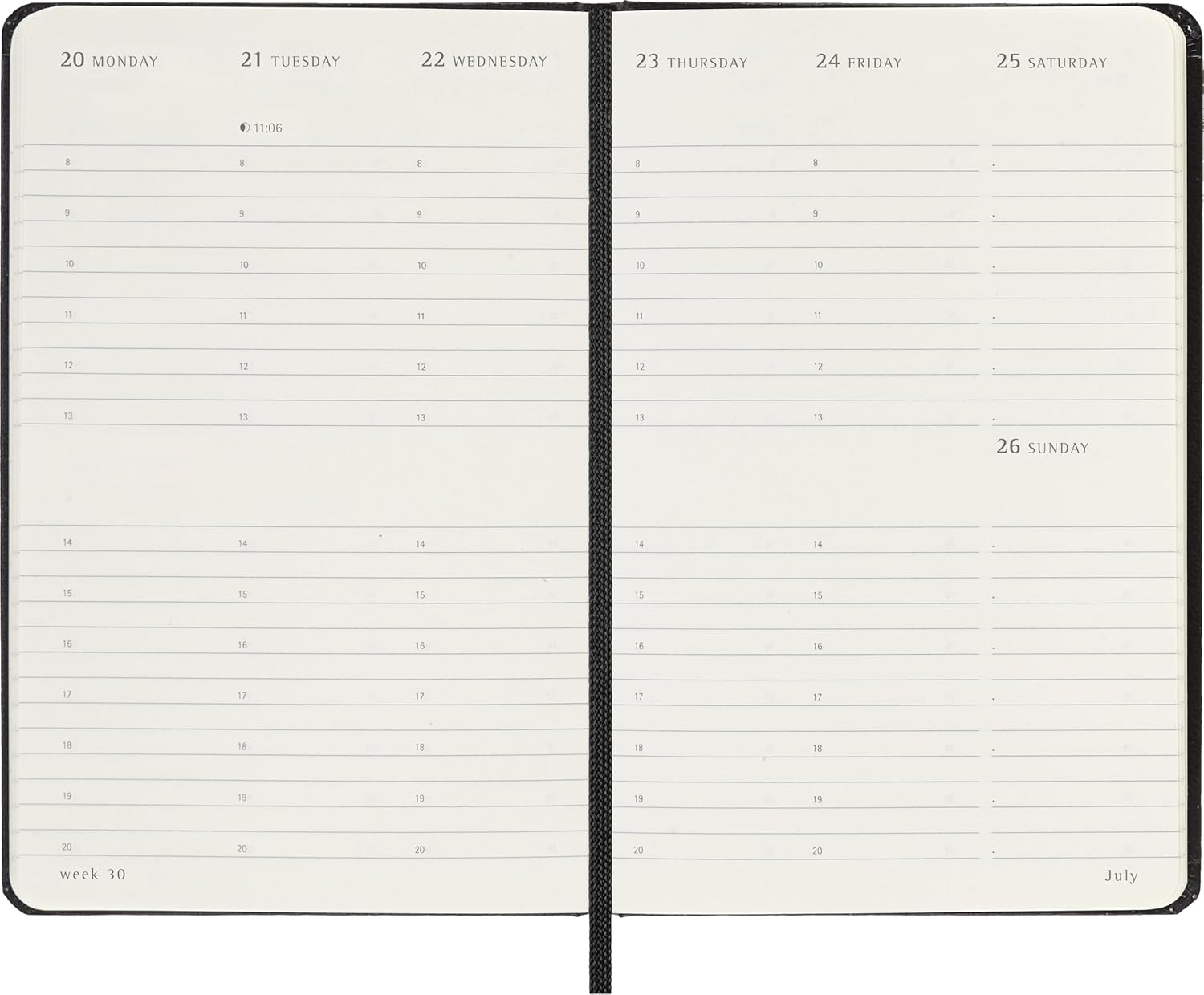 Moleskine Classic 12 Month 2026 Weekly Vertical Planner, Hard Cover, Pocket (3.5" x 5.5"), Black, 144 pages