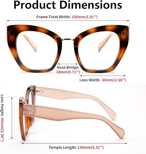 Miniatura 5 de FEISEDY Gafas de gran tamaño con bloqueo de luz azul retro Cateye para computadora para mujeres B4107