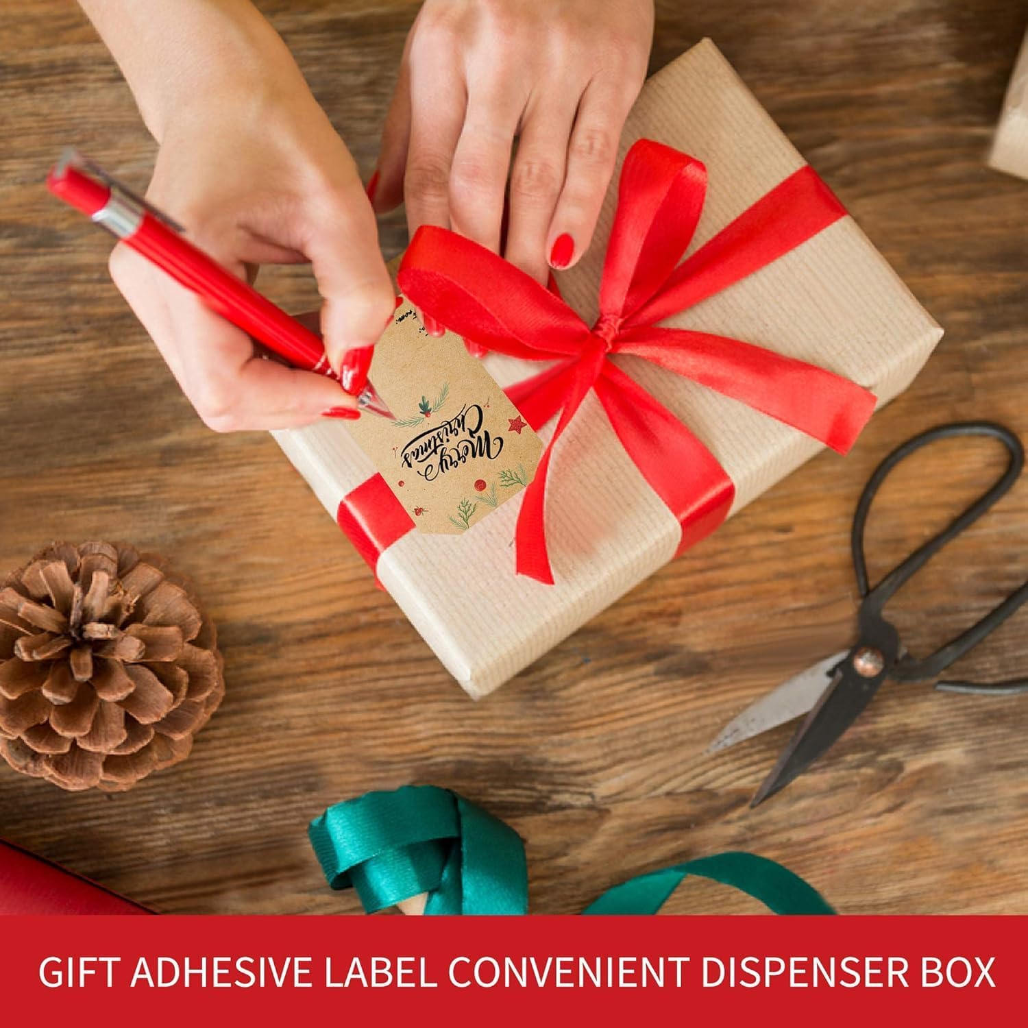 Self Adhesive Gift Tag Stickers: Decorative Christmas Tags Stickers Gift Labels for Holiday Presents Xmas Gift Bags - Easy to Write and Peel, 120Pcs - Image 3