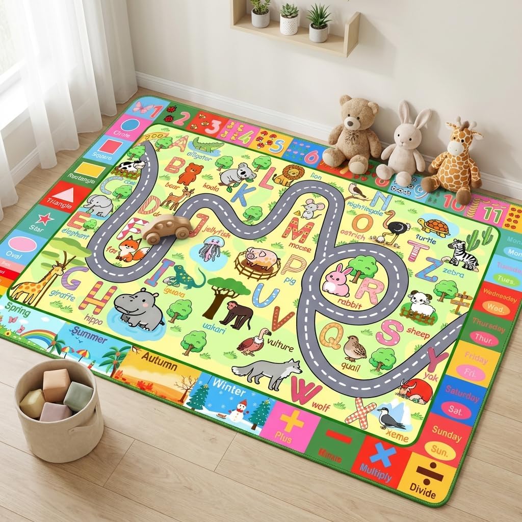 2.5x4 Feet Kids Rugs +5x7 Feet Kids Carpet City Play Mat
