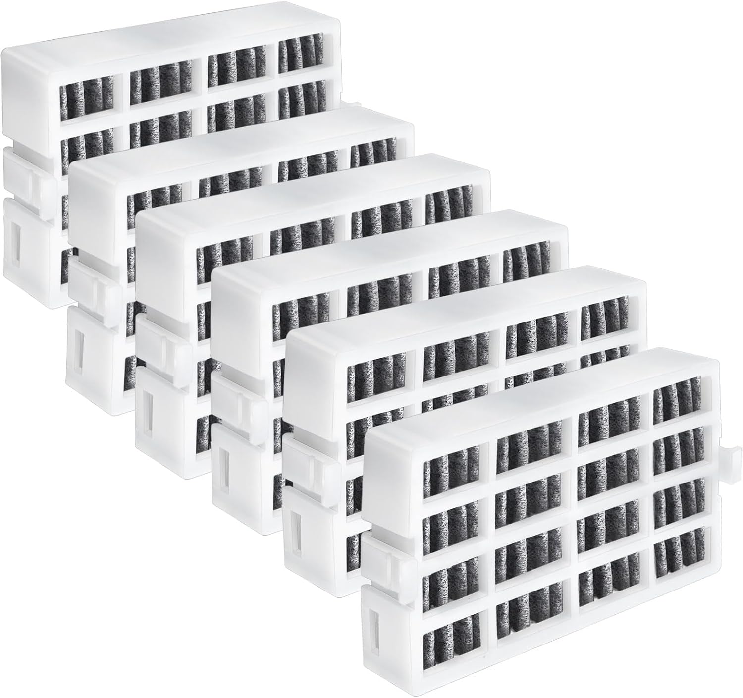 W10311524 AIR1 Refrigerator Air Filter Cartridge Replacement Compatible with Whirlpool, AIR1, Maytag, KitchenAid, Jenn-Air, Kenmore Fresh Flow Refrigerator Air Filter - 6 Pack, White