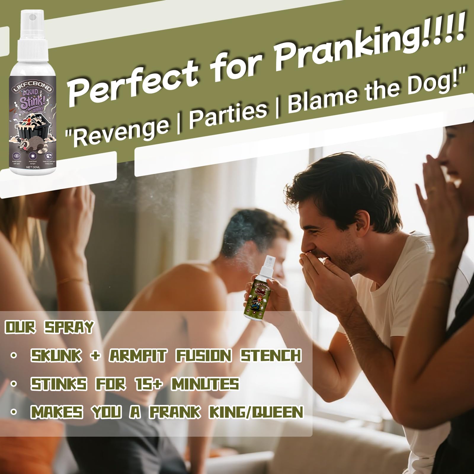Prank Spray Extra Strong 60ml, Stinky Spray Weird Stuff, Super Potent Gag Spray, Funny Prank Gift for Party, Office Joke, Bus, Elevator (30ml*2)