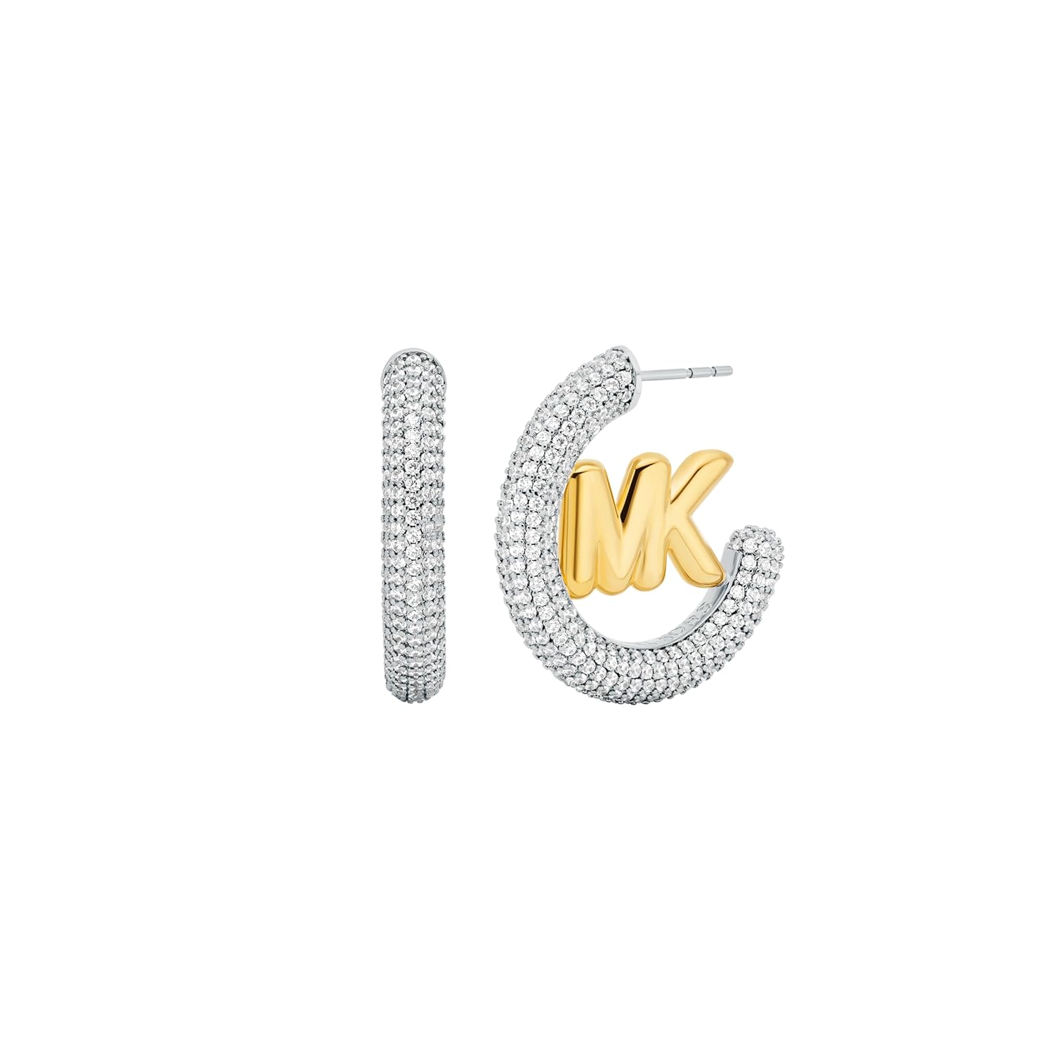 Michael Kors Womens Pav Logo Hoop Earrings Model MKJ8561931