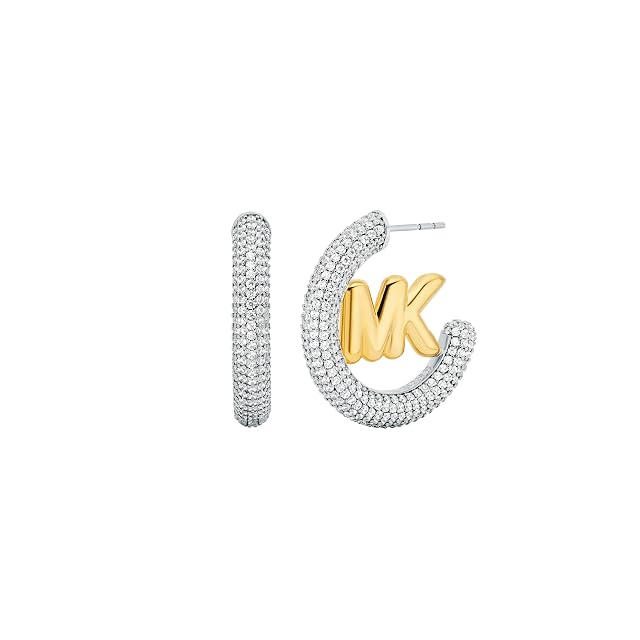 Michael Kors Womens Pav Logo Hoop Earrings Model MKJ8561931