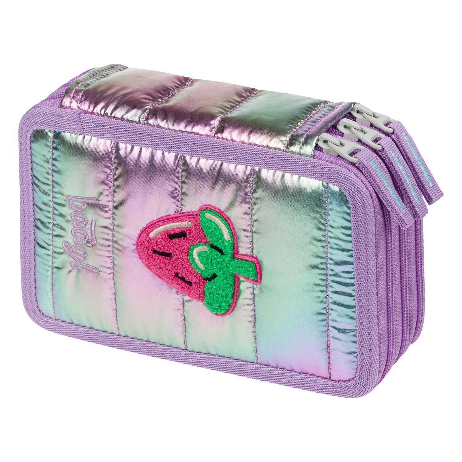Baagl 3 Compartment Pencil Case for Boys Girls School Pencil Case for Stationery School Supplies Pencil Case Pencil Case for School, lavender, 20 × 13 × 9 cm, Colourful, playful, modern, practical — image 1