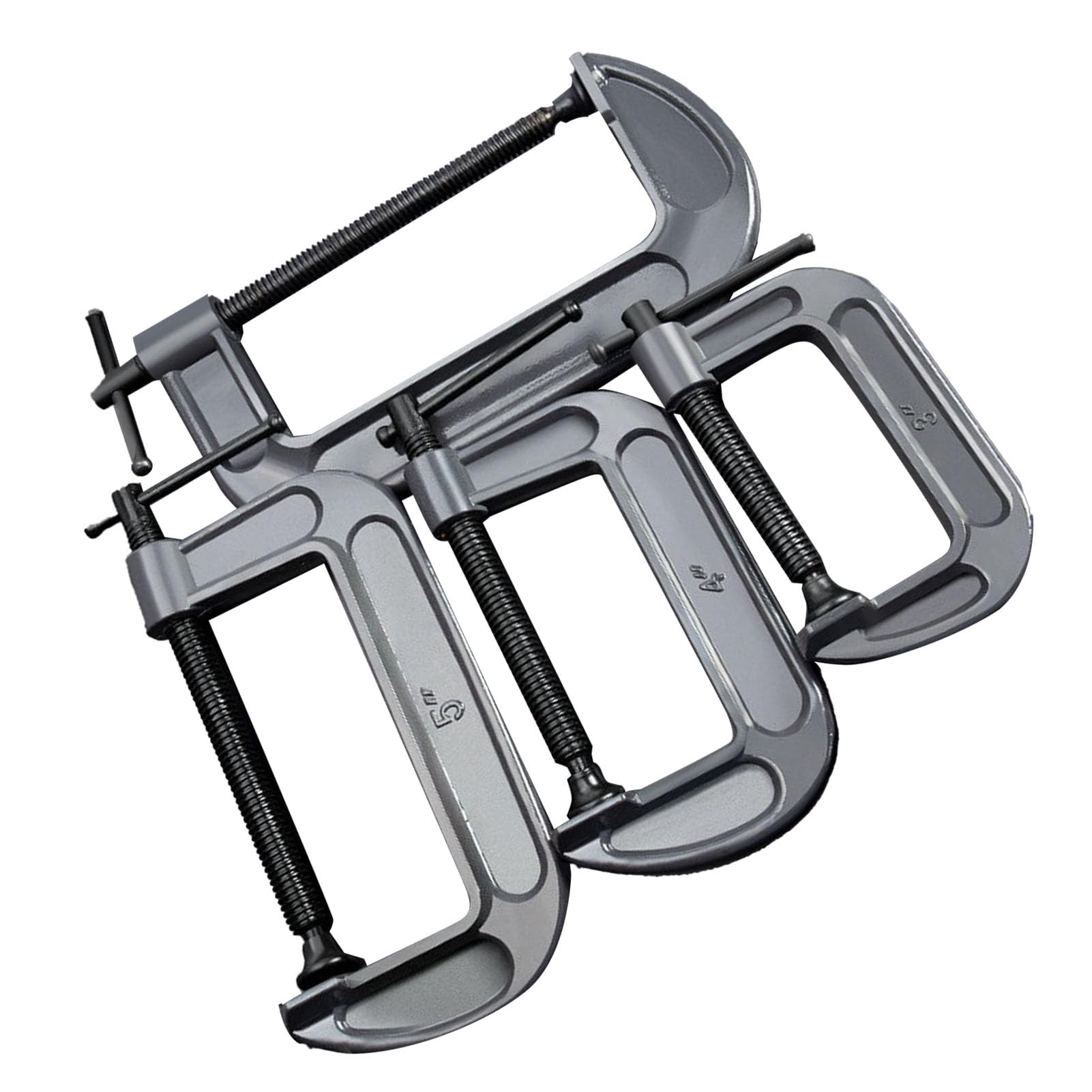 Jeanoko Jeanoko Juego de Abrazaderas C de Acero de Alta Resistencia, Abrazaderas de Soldadura Versátiles para Carpintería, Construcción, Juego de 4 Piezas para Metalurgia (Engrosado industrial)