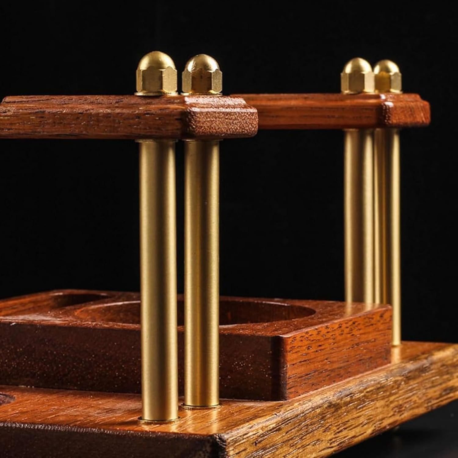Wooden Tobacco Pipe Stand with Tobacco Jar - Smoking Pipe Accessories for 2 Pipes, Perfect Men's Gift & Cigar Storage Solution, Durable & Stylish Design