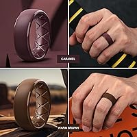 Vista 43 de Egnaro Anillos de boda de silicona para hombre: 1/4/6/7 Multipack de anillos de boda de goma con arco interior Diseño ergonómico transpirable