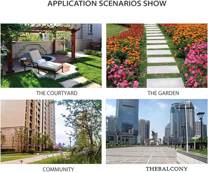 YYUINU Outdoor Street Light, Outdoor Garden Lamp Post Bolderlicht, Lamp Hoogte 85cm, A-0.85m photo 3