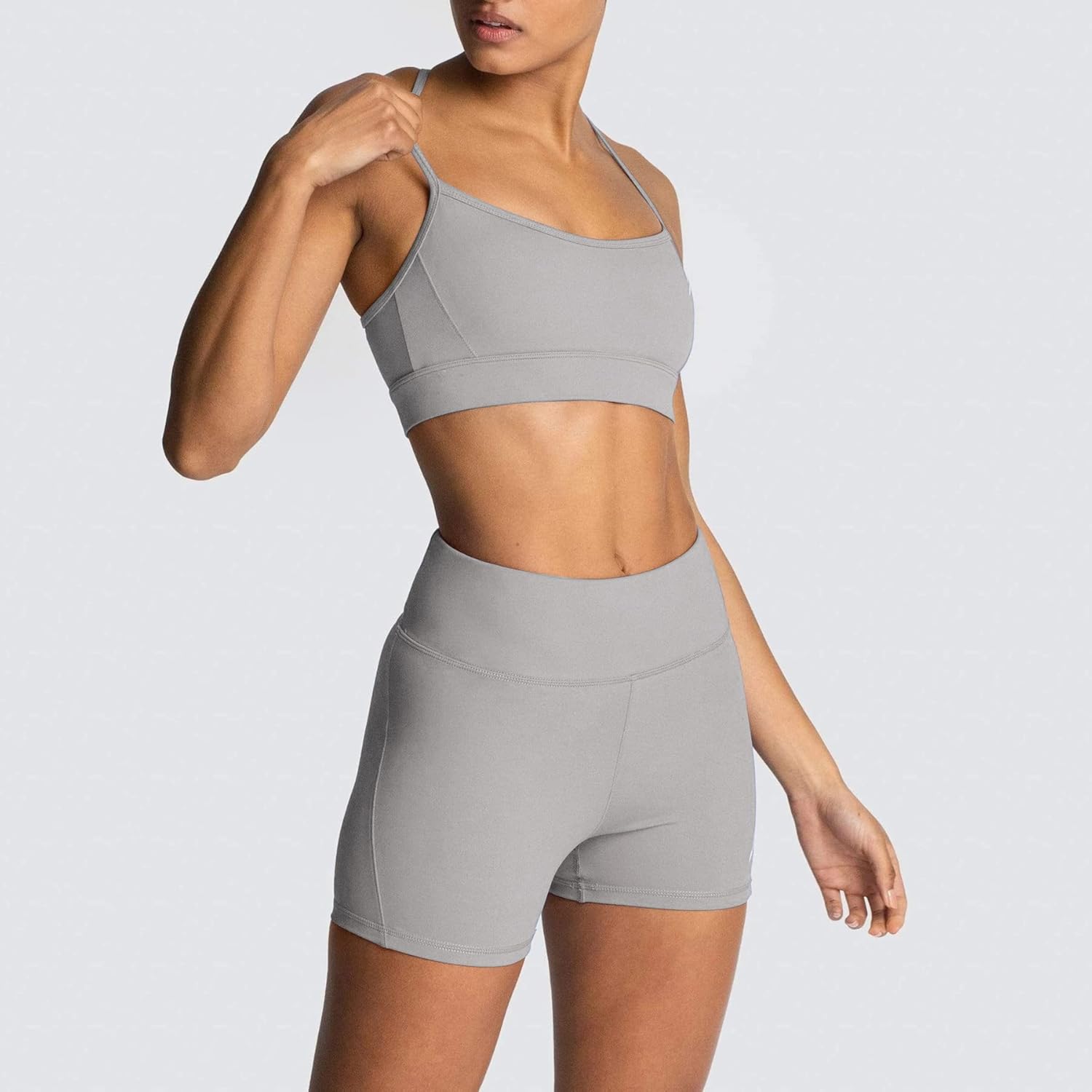 IWEMEK Workout Sets for Women 2 Piece Adjustable Cross Back Sport Bra with High Waist Biker Shorts Exercise Gym Yoga Outfits Dark Green X-Small - Image 5