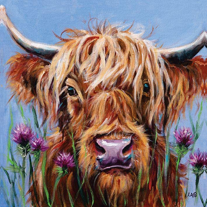 Toile HIGHLANDER Louise Brown encadrée pour habiller un mur vide