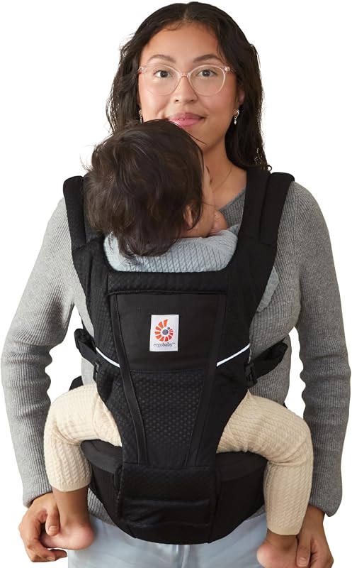 Alta Hip Seat Baby Carrier for Babies and Toddlers 4-48 Months | 3-Position Convertible Ergonomic Baby Carrier, Storage Pocket, Sun Hood, Hip-Healthy Positioning, Fits 12-45 lbs, Onyx Black