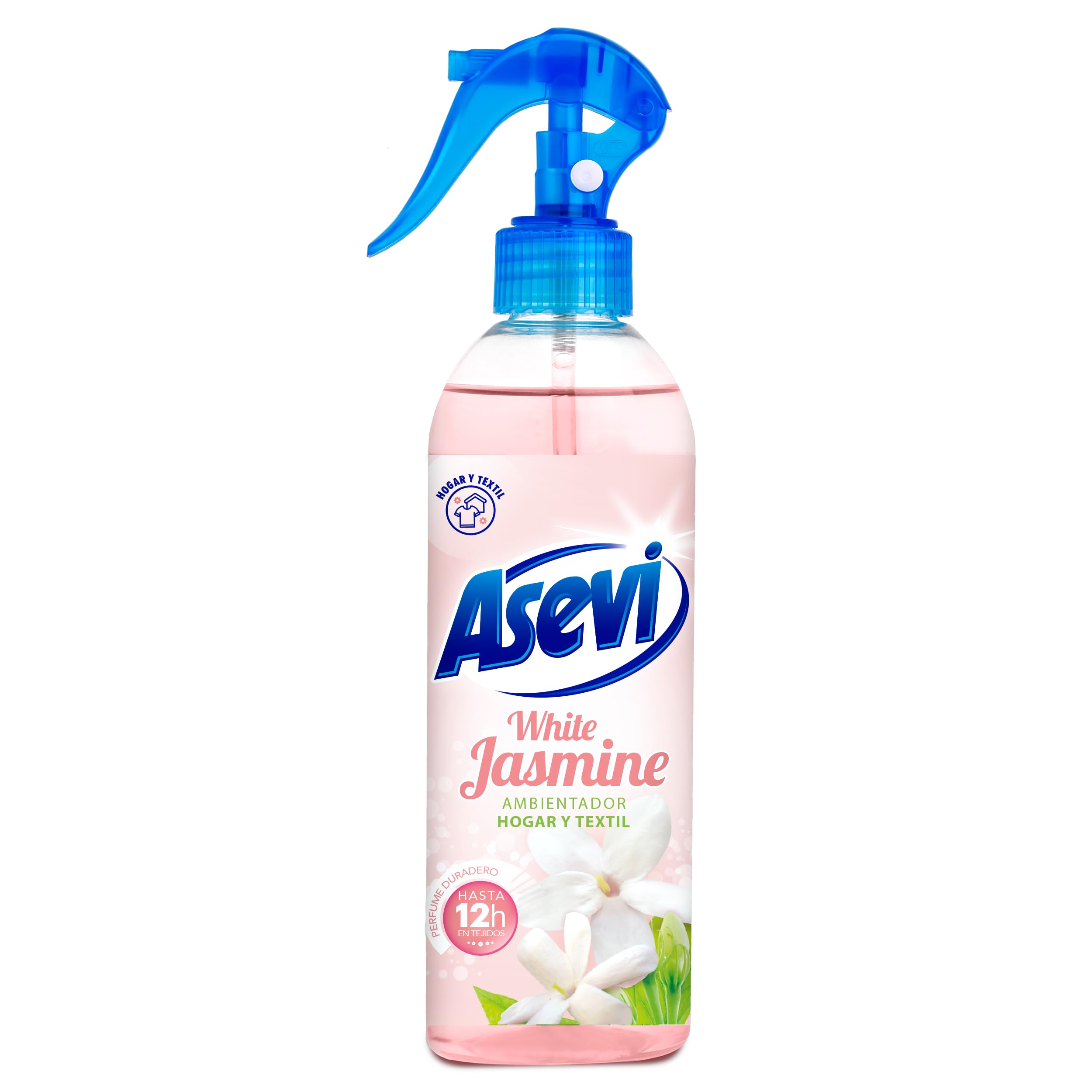 Asevi White Jasmine - Ambientador Concentrado en Spray - Hogar y Textil - Elimina Olores - Intensa Fragancia a Jazmín - Pulverización Extrafina - 400 ml