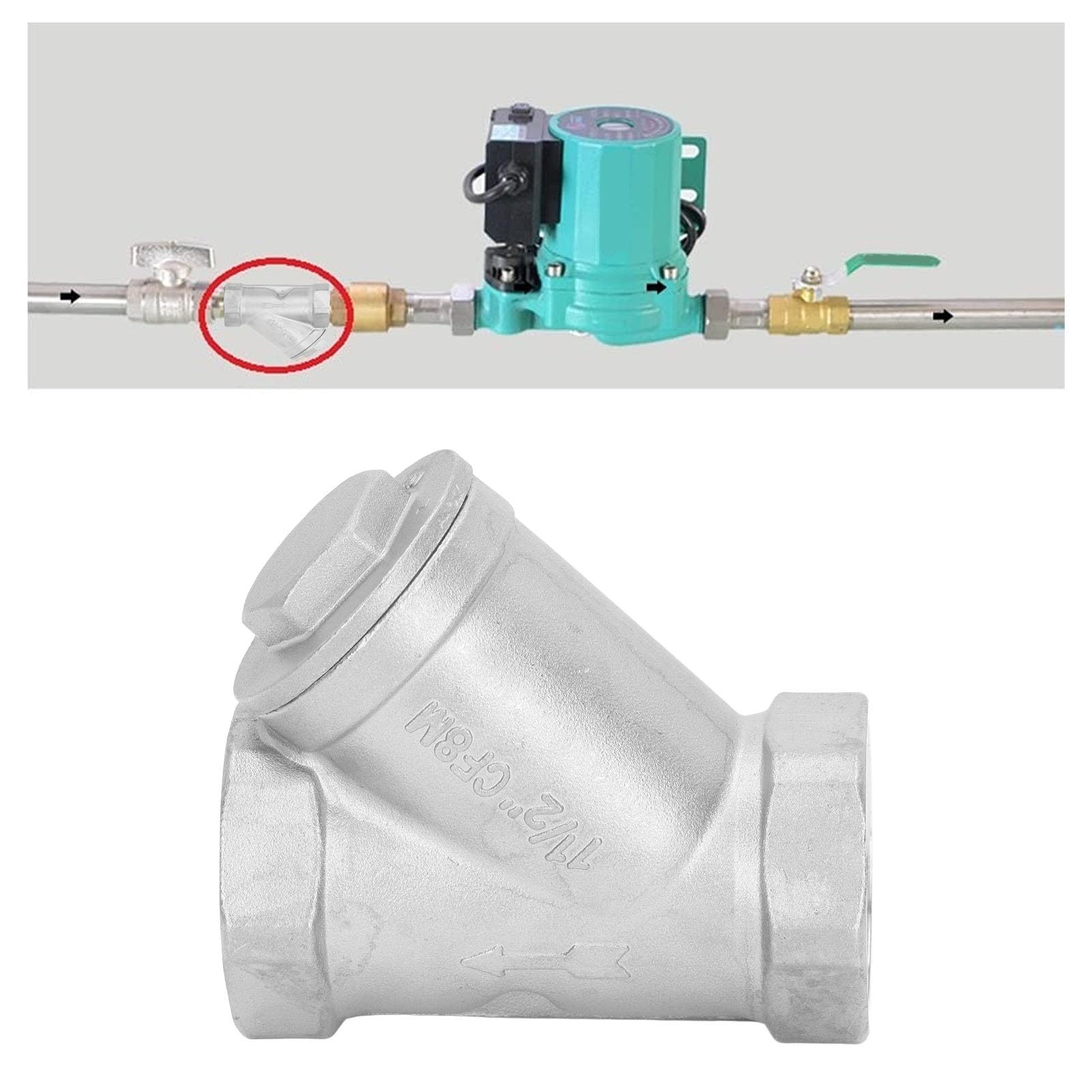 Filtro en Y de Acero Inoxidable 304 Tipo Y Válvula de Filtro para Tubería Roscada de Agua Aceite y Gas
